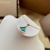 692fc74599f2d84055c88d77 BVLGARI Bvlgari Series Rose Gold Round Stud Earrings and Natural Malachite Fan Pendant Necklace