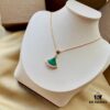 692fc74599f2d84055c88d78 BVLGARI Bvlgari Series Rose Gold Round Stud Earrings and Natural Malachite Fan Pendant Necklace