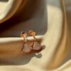692fc75499f2d84055c88d8f BVLGARI Bulgari Series Rose Gold Round Stud Earrings and Sparkling Diamond Fan-Shaped Drop Earrings