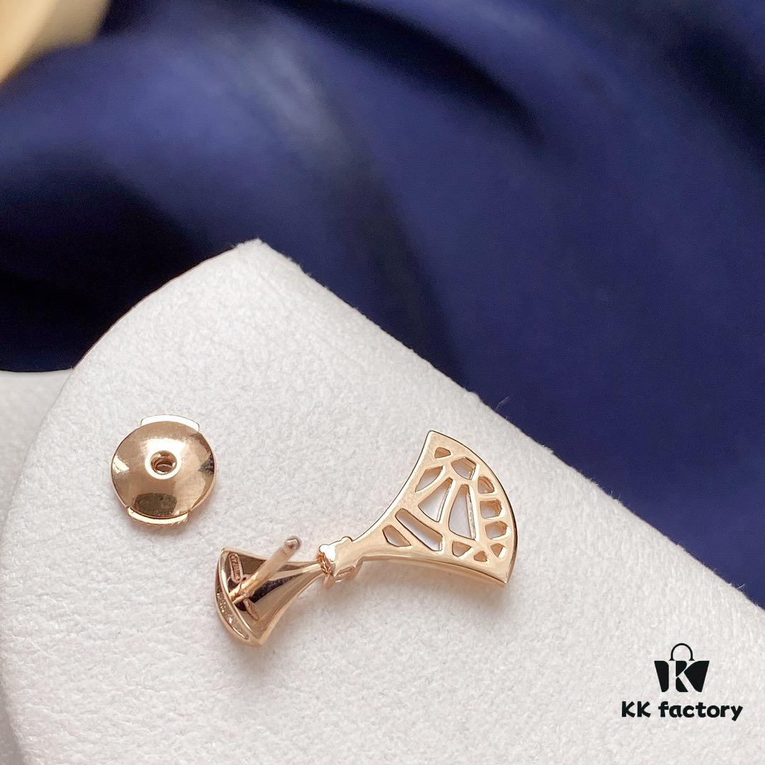 692fc75b99f2d84055c88d97 BVLGARI Bulgari Divas' Dream Series Mother-of-Pearl Rose Gold 'Little Skirt' Stud Earrings
