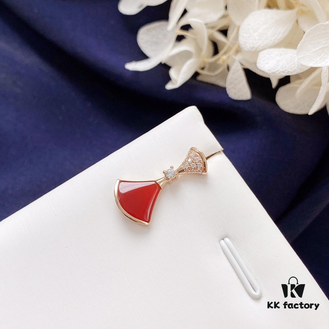 692fc75f99f2d84055c88d9a Bvlgari Divas Dream Series Rose Gold Red Stud Earrings - Christmas Limited Edition