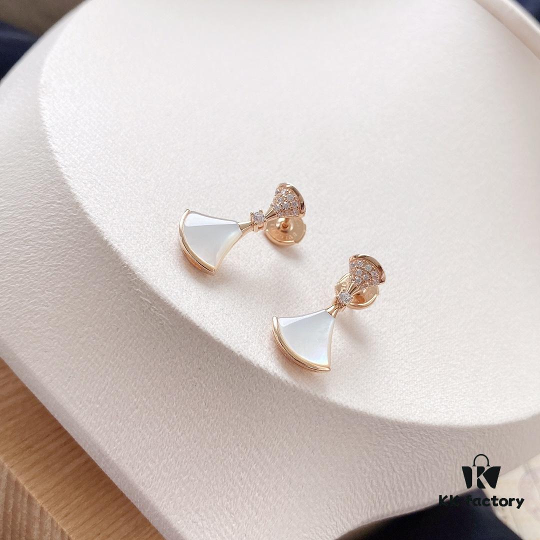 692fc76199f2d84055c88d9c BVLGARI Bulgari Divas' Dream Series Mother-of-Pearl Rose Gold 'Little Skirt' Stud Earrings