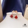692fc76299f2d84055c88d9d Bvlgari Divas Dream Series Rose Gold Red Stud Earrings - Christmas Limited Edition