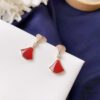 692fc76299f2d84055c88d9e Bvlgari Divas Dream Series Rose Gold Red Stud Earrings - Christmas Limited Edition