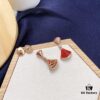 692fc76599f2d84055c88da1 Bvlgari Divas Dream Series Rose Gold Red Stud Earrings - Christmas Limited Edition