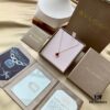 692fc76699f2d84055c88da3 S925 Silver Plated with 18K Gold Bvlgari Divas' Dream Series Natural Red Agate Fan Pendant Necklace
