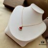 692fc76799f2d84055c88da4 S925 Silver Plated with 18K Gold Bvlgari Divas' Dream Series Natural Red Agate Fan Pendant Necklace