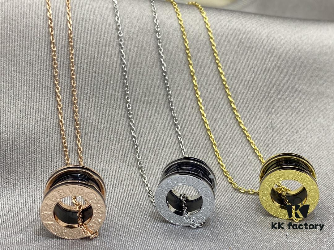 692fc79e99f2d84055c88de9 Bulgari New Legend Ceramic Necklace in Bold Design with 925 Sterling Silver Heavily Plated in 18K Gold
