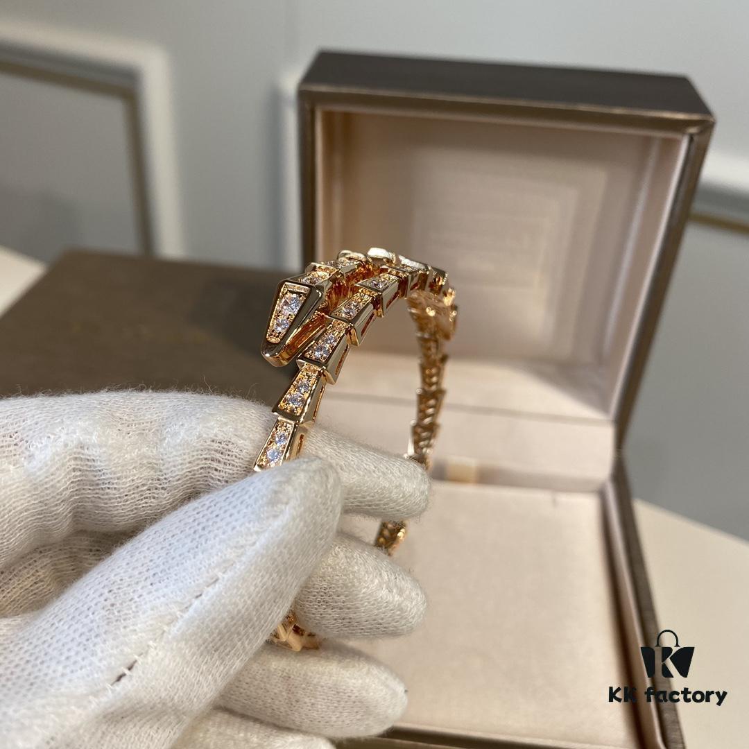 692fc7a799f2d84055c88df0 BVLGARI Classic Serpenti Bracelet - Luxury Spring Design with Premium V-Gold and Imported Diamonds