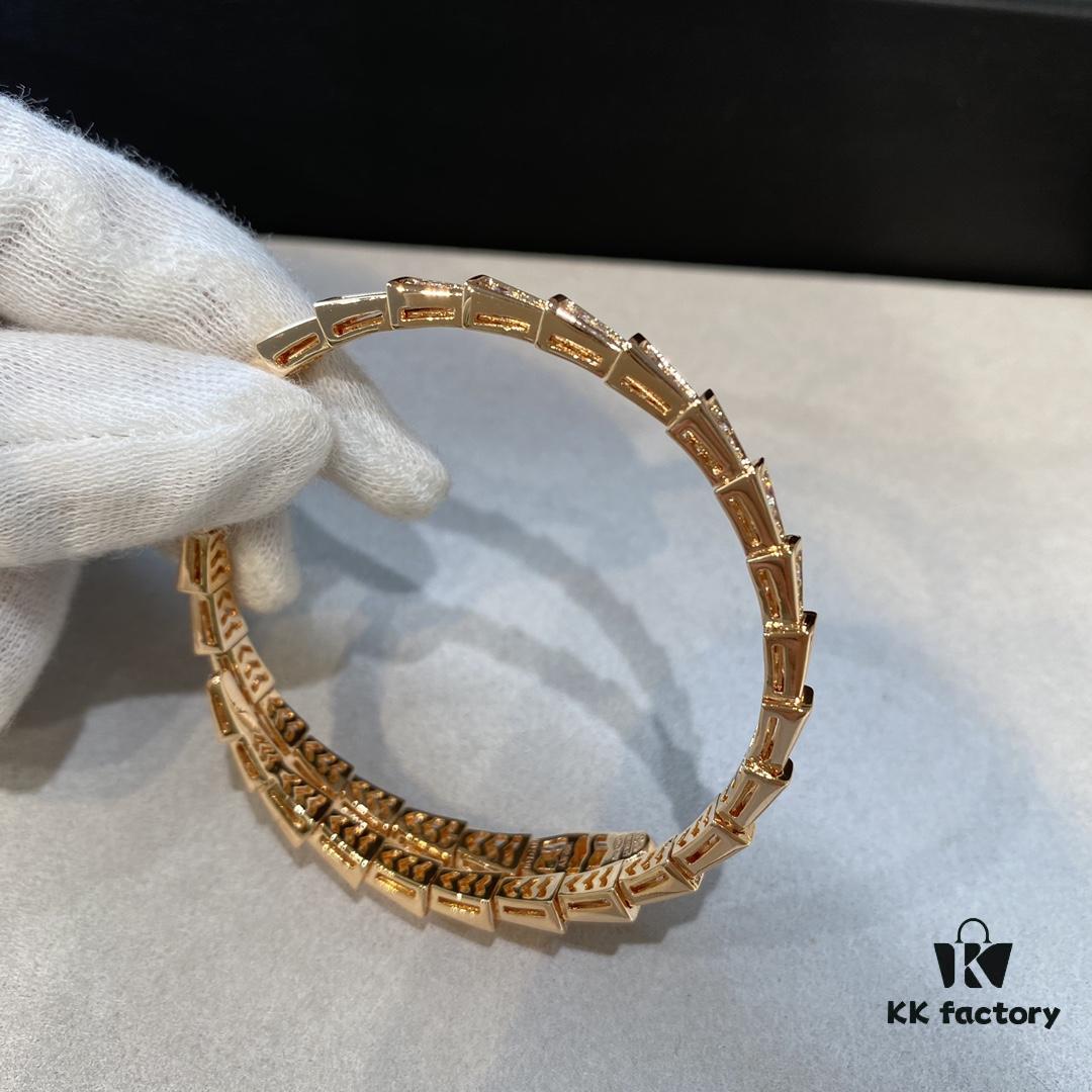 692fc7c999f2d84055c88e12 BVLGARI Classic Serpenti Bracelet - Luxury Spring Design with Premium V-Gold and Imported Diamonds