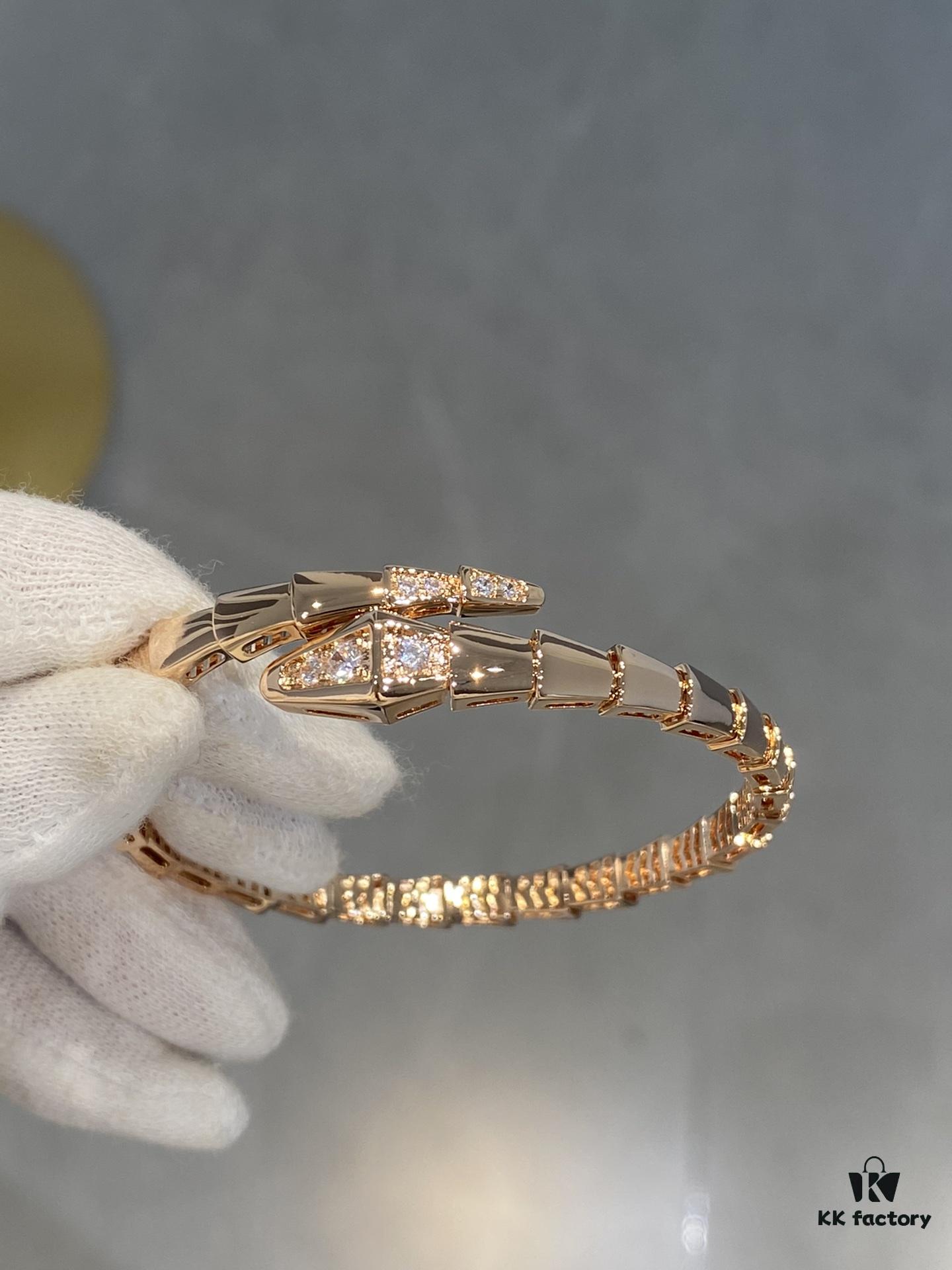 692fc80b99f2d84055c88e7d Bvlgari New Serpenti Snake Bracelet with Diamond-Set Head and Tail