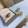 925 Bvlgari Single Circle Smooth Snake Ring with Diamond Head