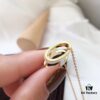 692fc84d99f2d84055c88ef8 Hermès Enamel Curved H Necklace in Gold Tones