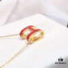 692fc85199f2d84055c88efe Hermès Enamel Curved H Necklace in Gold Tones