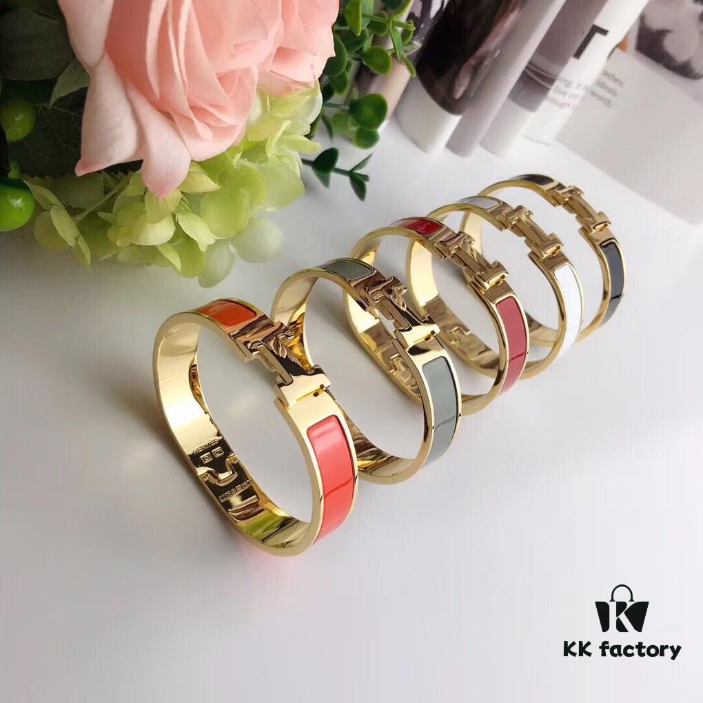 692fc85e99f2d84055c88f0c Bestselling Hermès H Cuff Bracelet! One Size Fits Most (17), 5 Colors Available – Must-Have Stylish Accessory, Universally Flattering, Perfect for Any Style, Hand Shape or Wrist Size! Wear Solo or Stacked for Instant Elegance! Red, White, Black, Orange, Light Green – Each Enamel Hue Paired with Rose Gold or Yellow Gold Edging Offers a Luxurious, Eye-Catching Look.