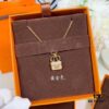 692fc85e99f2d84055c88f0d Hermes HERMES Bag Pendant Necklace, 925 Sterling Silver Plated with 18K Gold, Full Diamond and Logo Design, Available in Gold, Rose Gold, and Silver
