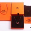 692fc86799f2d84055c88f1c Hermès Enamel Curved H Necklace 2017 Version with Chain Design – Gold, Rose Gold, and White Gold Options