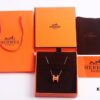 692fc86899f2d84055c88f1e Hermès Enamel Curved H Necklace 2017 Version with Chain Design – Gold, Rose Gold, and White Gold Options