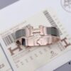 692fc87599f2d84055c88f36 HERMES Enamel H Bracelet - Rose Gold Edge