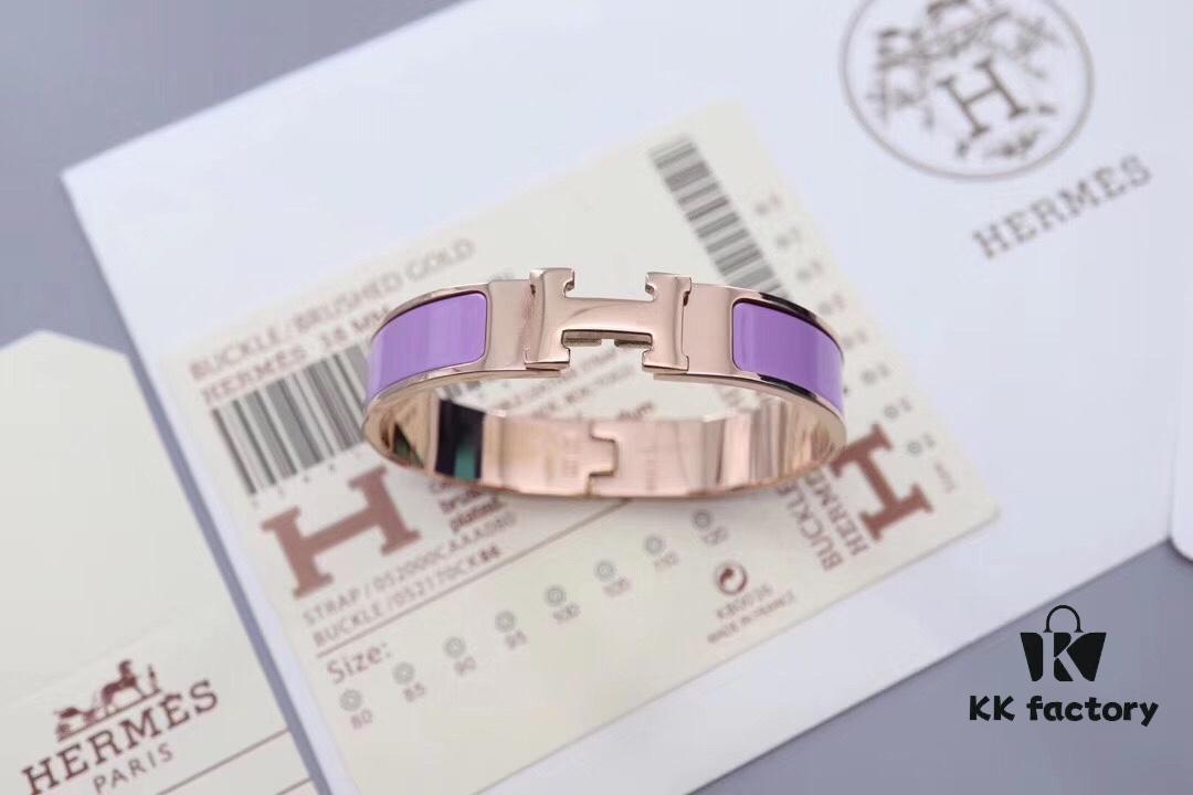 692fc87699f2d84055c88f39 HERMES Enamel H Bracelet - Rose Gold Edge