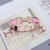 692fc87799f2d84055c88f3a HERMES Enamel H Bracelet - Rose Gold Edge