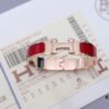 692fc87a99f2d84055c88f3e HERMES Enamel H Bracelet - Rose Gold Edge