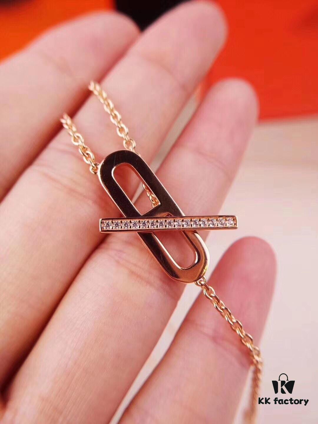 692fc88099f2d84055c88f4c Hermes Pig Nose Necklace, High-End Custom V Gold Plated with 0.5 Thick Gold Coating