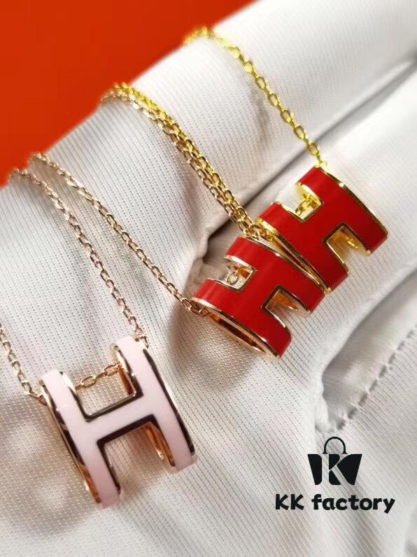 692fc8b999f2d84055c88fb1 Mini POP Hermès H Enamel Pendant Necklace