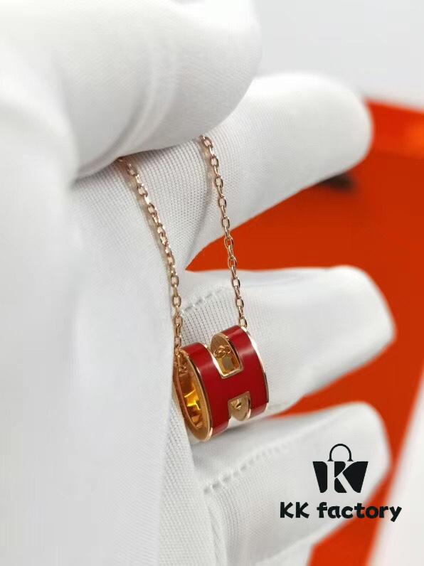 692fc8bb99f2d84055c88fb6 Mini POP Hermès H Enamel Pendant Necklace
