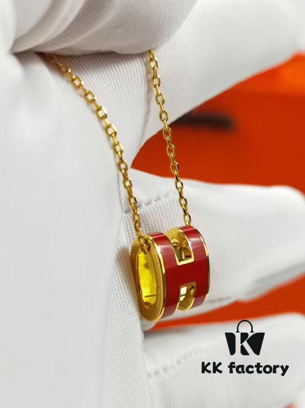 692fc8c399f2d84055c88fbf Mini POP Hermès H Enamel Pendant Necklace