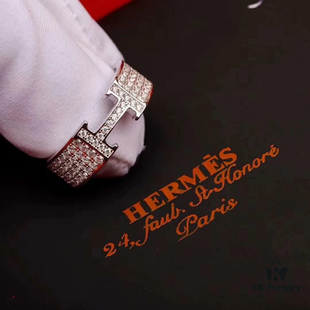 692fc8c999f2d84055c88fc9 Hermès Counter Synchronized Popular H Full Diamond Classic Ring | Premium 925 Sterling Silver Custom-Made Diamond-Encrusted Ring | Street Snap Fashion Essential