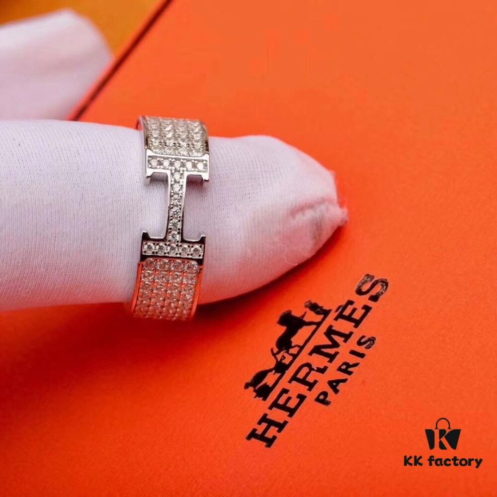 692fc8ca99f2d84055c88fcb Hermès Counter Synchronized Popular H Full Diamond Classic Ring | Premium 925 Sterling Silver Custom-Made Diamond-Encrusted Ring | Street Snap Fashion Essential