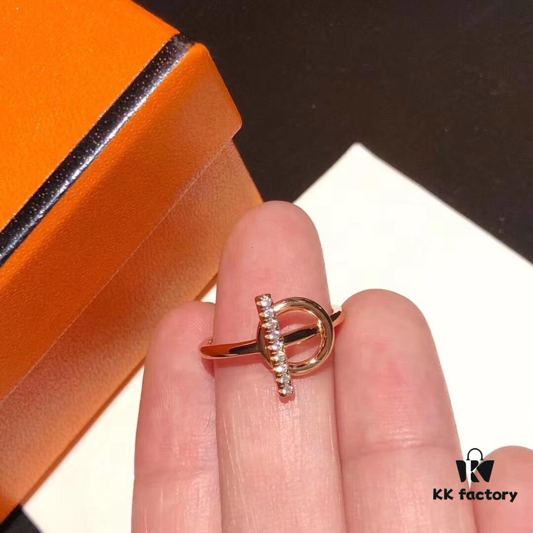 692fc8d399f2d84055c88fdf Hermès H Family 2020 New Small Q Full Diamond Openwork Ring, Exclusive Custom Design, Exquisite Craftsmanship, Premium 925 Sterling Silver with Micro-Pave Setting, Top-Grade K Gold Finish, Precision Set with High-Carbon Diamonds, Absolutely Stunning When Worn