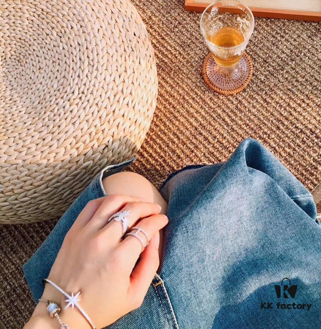 Hermes H I-Beam Ring, High-Quality Original Order, 1:1 Perfect Reproduction in 925 Sterling Silver with Micro-Pave Craftsmanship