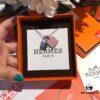 Hermès New Leather Lock Necklace in Rose Gold & White Gold