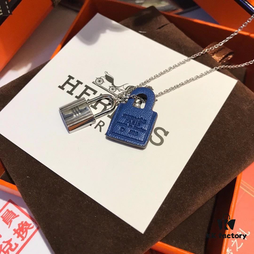 692fc8ef99f2d84055c89014 Hermès New Leather Lock Necklace in Rose Gold & White Gold
