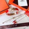 692fc8f399f2d84055c8901e Hermès Bracelet & H Necklace Set - Premium Quality, Rose Gold, Classic Red, Long-Lasting Color