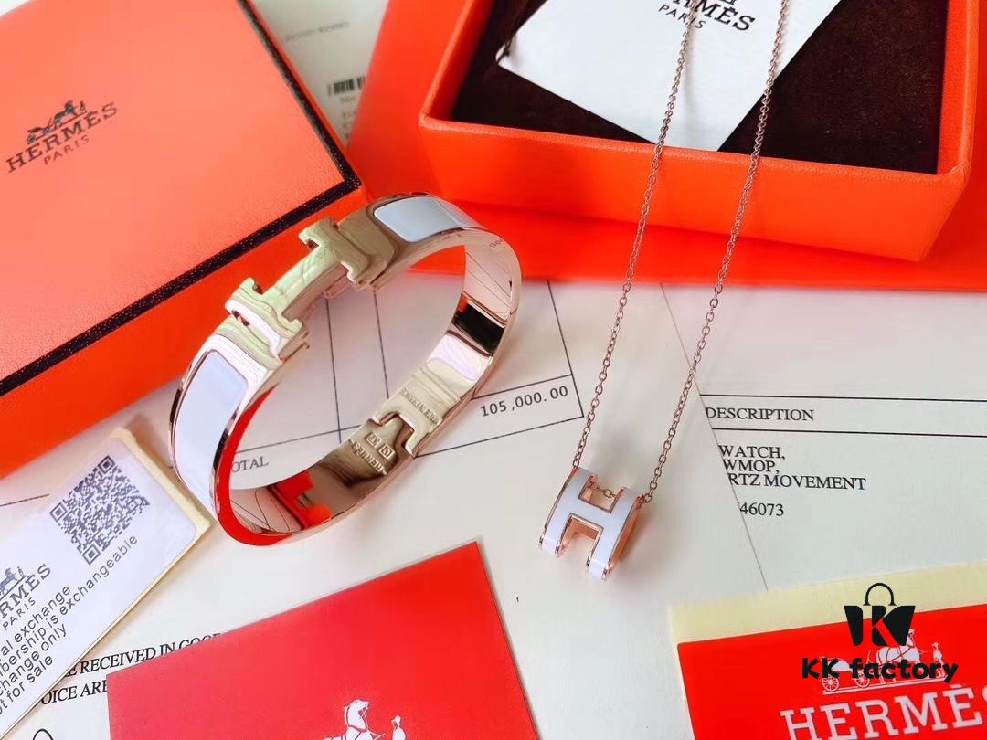 692fc8f699f2d84055c89024 Hermès Bracelet + H Necklace Set (Two Sets, Original Packaging & Free Shipping)