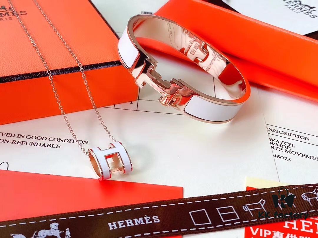 692fc8fa99f2d84055c8902d Hermès Bracelet + H Necklace Set (Two Sets, Original Packaging & Free Shipping)