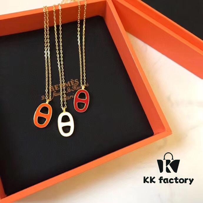 692fc90999f2d84055c8904e Hermes Pig Nose Necklace, High-End Custom Full S925 Silver Plated with Gold