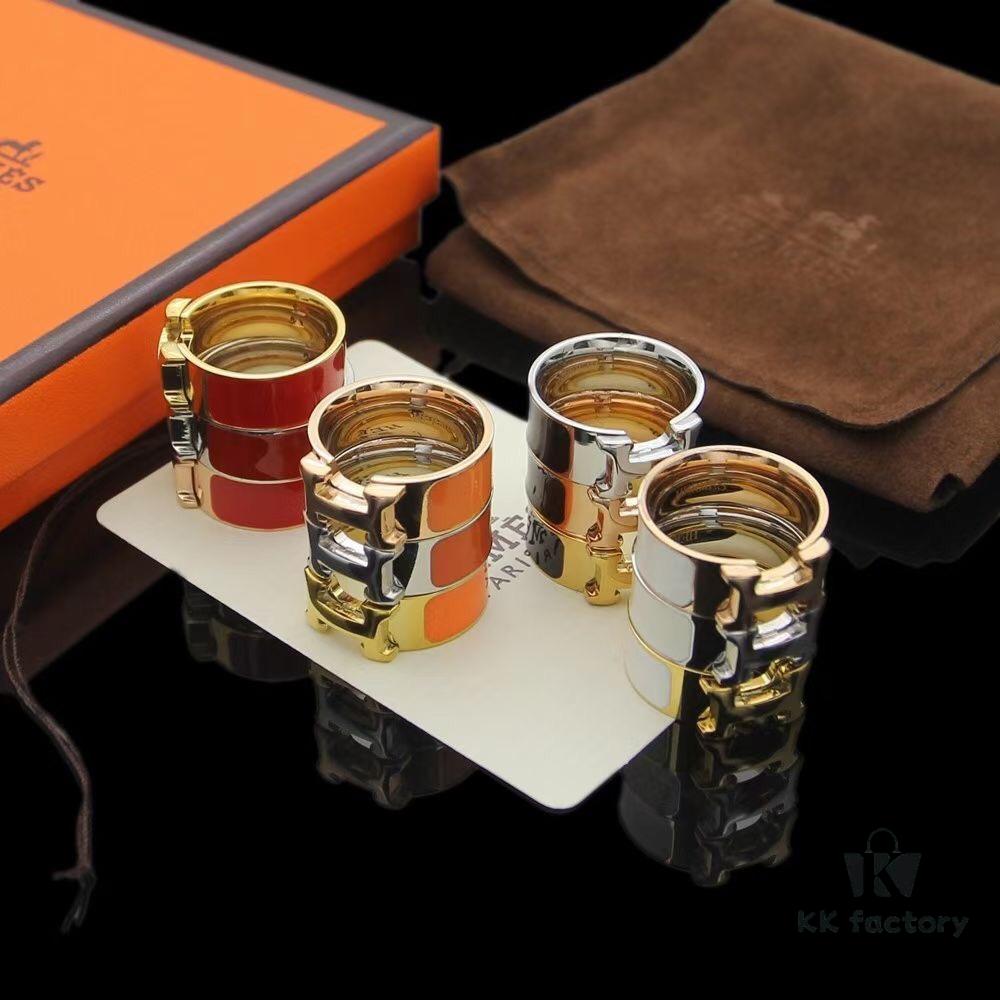 692fc90c99f2d84055c89055 Hermès Classic H-Clasp Enamel Ring 💍 A Beautiful Touch of Color to Your Fingertip All Year Round