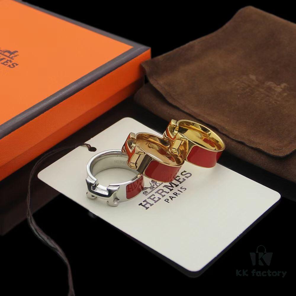 692fc91099f2d84055c89061 Hermès Classic H-Clasp Enamel Ring 💍 A Beautiful Touch of Color to Your Fingertip All Year Round