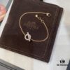692fc91799f2d84055c8906f Hermes Finesse Rose Gold Diamond Y Necklace and Bracelet, Exquisite Mini Hollow-Out Circle Design with Refined Craftsmanship
