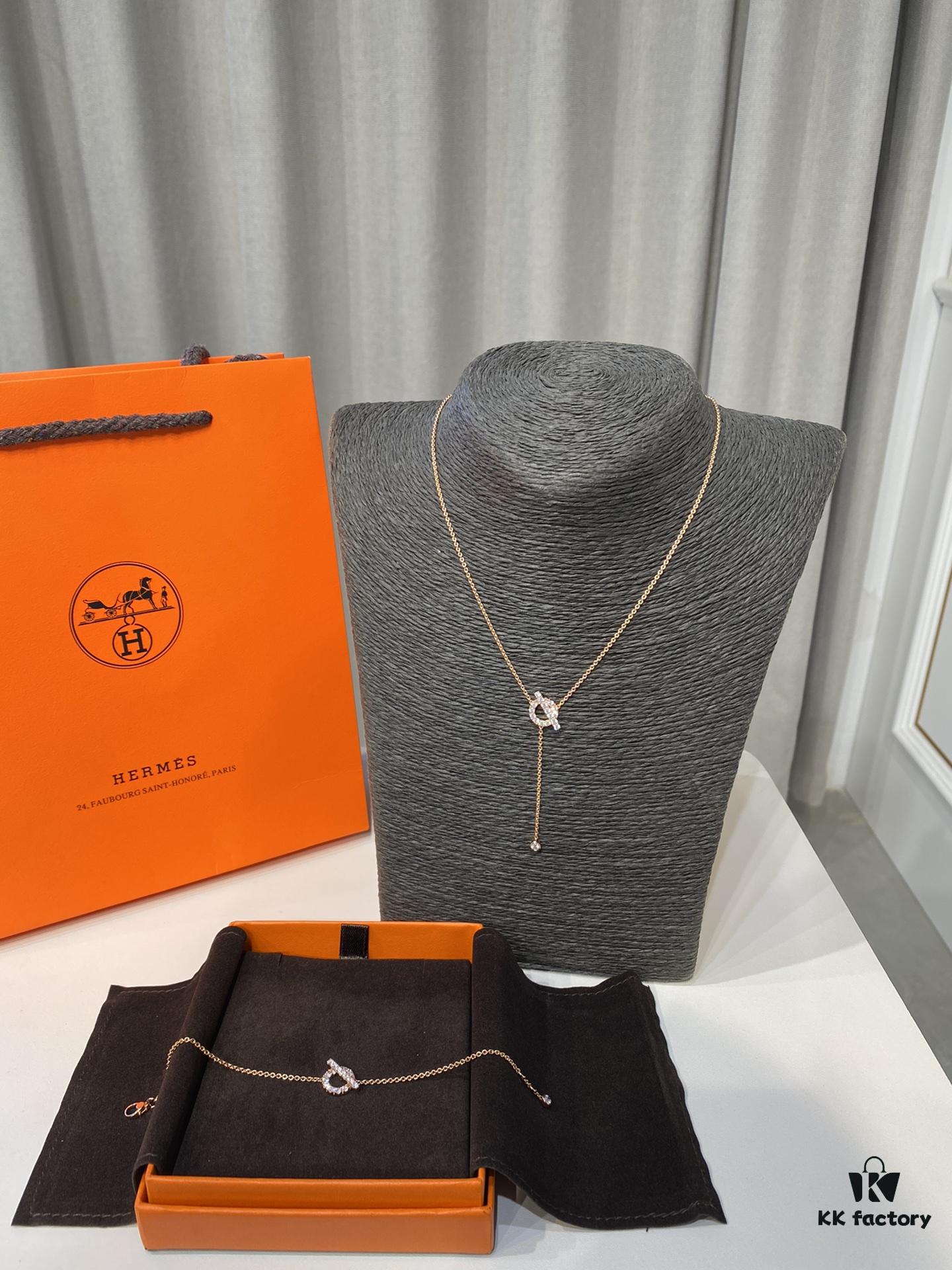 692fc91899f2d84055c89070 Hermès Latest Finesse Collection, Rose Gold Diamond Bracelet and Y-shaped Diamond Necklace