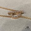692fc91c99f2d84055c89079 Hermes Finesse Rose Gold Diamond Y Necklace and Bracelet, Mini Hollow-out Circle with Bar Design, Exquisite Craftsmanship, CNC Precision Carved, Imported Silicon Titanium Diamonds, Hand-Set Stones, Jewelry-Grade Finish