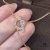 692fc91c99f2d84055c8907c Hermes Finesse Rose Gold Diamond Y Necklace and Bracelet, Mini Hollow-out Circle with Bar Design, Exquisite Craftsmanship, CNC Precision Carved, Imported Silicon Titanium Diamonds, Hand-Set Stones, Jewelry-Grade Finish