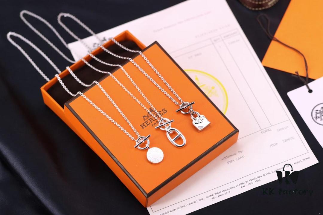 692fc92c99f2d84055c8909c Hermes Disc Pin Buckle Necklace, Hermes Pig Nose Pin Buckle Necklace, Hermes Birkin Bag Pin Buckle Necklace
