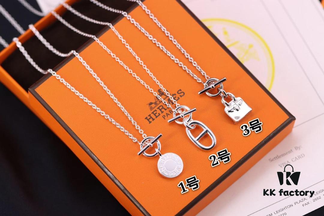692fc92c99f2d84055c8909d Hermes Disc Pin Buckle Necklace, Hermes Pig Nose Pin Buckle Necklace, Hermes Birkin Bag Pin Buckle Necklace