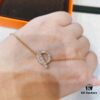 692fc93a99f2d84055c890bb Hermes Finesse Rose Gold Diamond Y Necklace and Bracelet, Exquisite Mini Hollow-Out Circle Design with Refined Craftsmanship