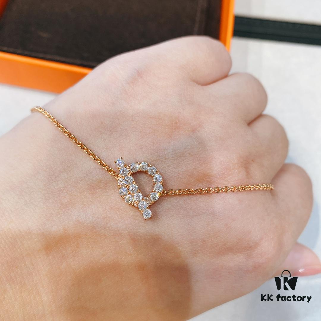 692fc93a99f2d84055c890bb Hermes Finesse Rose Gold Diamond Y Necklace and Bracelet, Exquisite Mini Hollow-Out Circle Design with Refined Craftsmanship